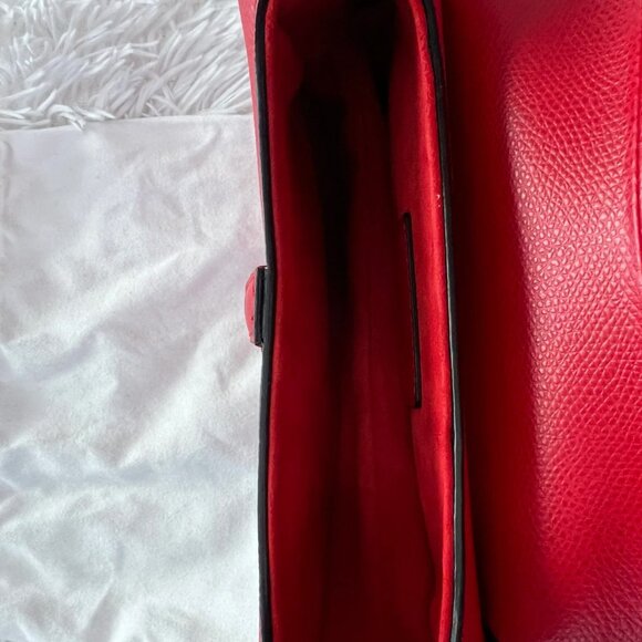 CHRISTIAN DIOR Grained Calfskin Mini Saddle Bag in Red - Picture 11 of 12